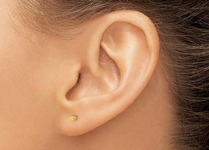 14K Polished Cube Post Earrings, 2 x 2mm