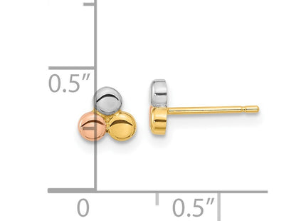 14k Tri-Color Earrings Style YE1949 - Classique Jewelry Inc.