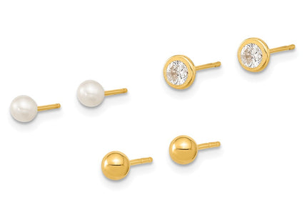 14k Yellow Gold Earrings Style YE1969SET - Classique Jewelry Inc.