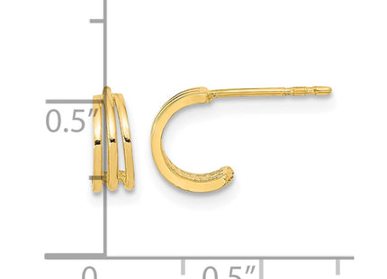 14K gold hoop earrings, further view