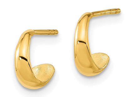 14K Polished Hoop Post Earrings (Style YE1974)