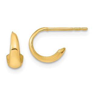 14K Polished Hoop Post Earrings (Style YE1974)