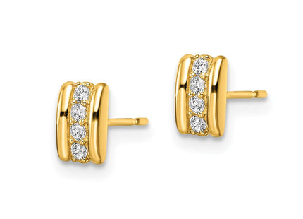 14K gold cubic zirconia earrings, alternate view