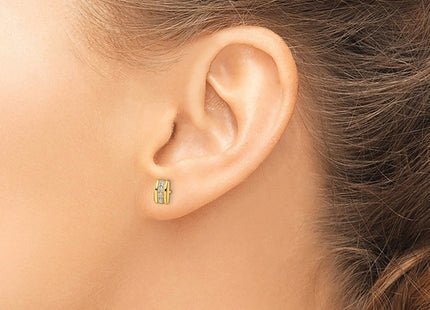 14K gold cubic zirconia earrings, further view