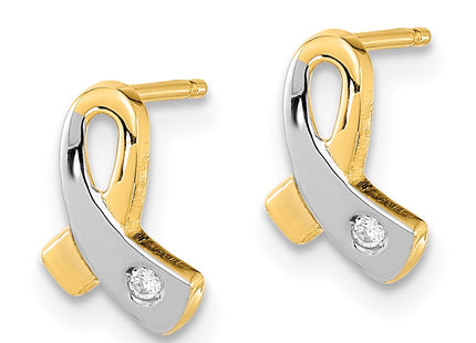 14k Yellow & Rhodium Earrings Style YE2021 - Classique Jewelry Inc.