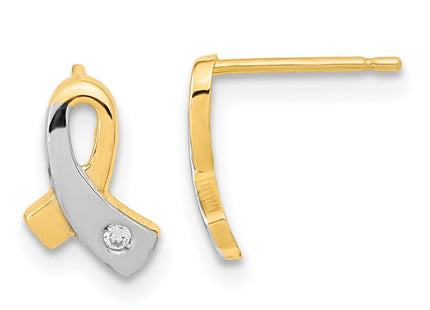 14k Yellow & Rhodium Earrings Style YE2021 - Classique Jewelry Inc.