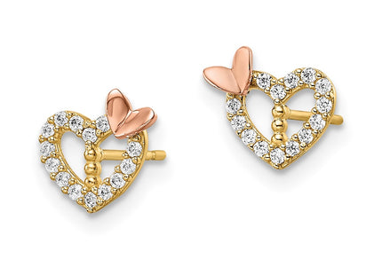 14k Two-tone Earrings Style YE2026 - Classique Jewelry Inc.