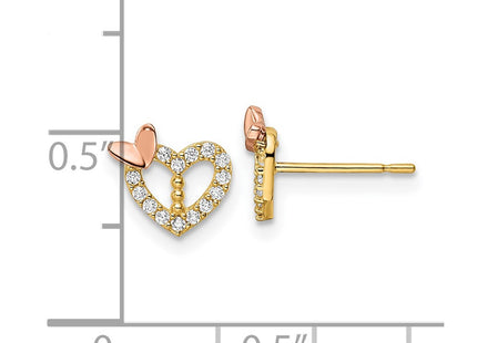 14k Two-tone Earrings Style YE2026 - Classique Jewelry Inc.