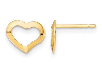 14K gold heart earrings