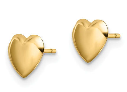 14K gold heart earrings, alternate view