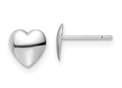 14K white gold heart earrings