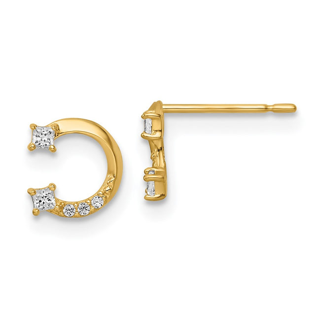 14k Yellow Gold Earrings Style YE2057 - Classique Jewelry Inc.