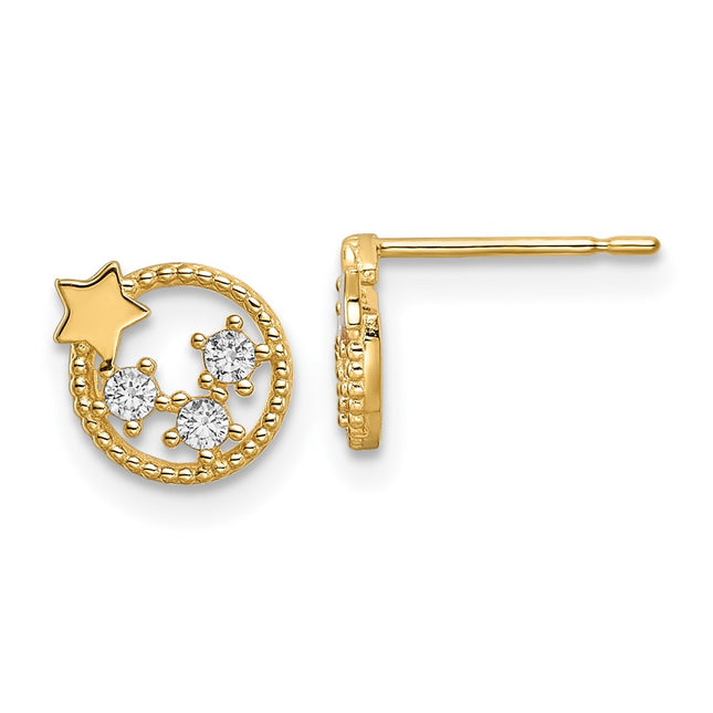 14k Yellow Gold Earrings Style YE2059 - Classique Jewelry Inc.