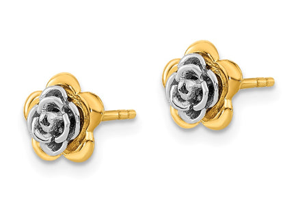 14k Two-tone Earrings Style YE2081 - Classique Jewelry Inc.