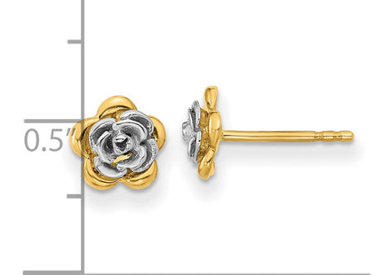 14k Two-tone Earrings Style YE2081 - Classique Jewelry Inc.