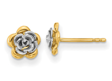 14k Two-tone Earrings Style YE2081 - Classique Jewelry Inc.