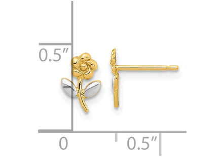 14k Yellow & Rhodium Earrings Style YE2092 - Classique Jewelry Inc.