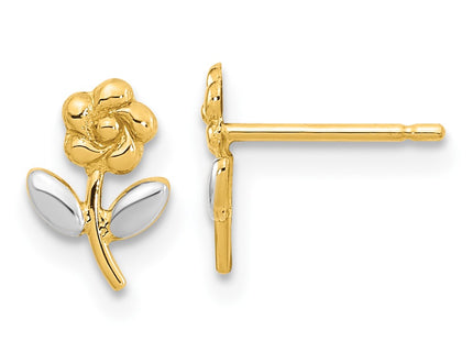 14k Yellow & Rhodium Earrings Style YE2092 - Classique Jewelry Inc.