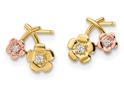 14k Two-tone Earrings Style YE2093 - Classique Jewelry Inc.