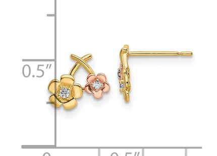 14k Two-tone Earrings Style YE2093 - Classique Jewelry Inc.