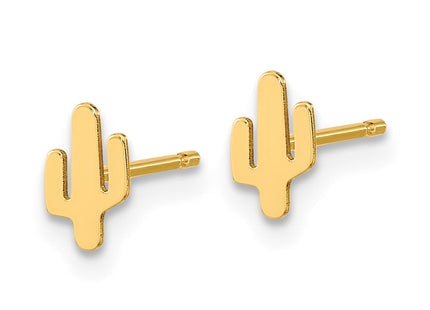 14K Polished Cactus Post Earrings (Style YE2097)