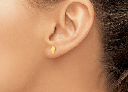 14K Polished Cactus Post Earrings (Style YE2097)