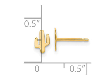 14K Polished Cactus Post Earrings (Style YE2097)