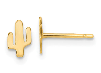 14K Polished Cactus Post Earrings (Style YE2097)