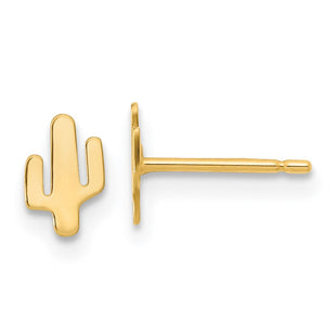 14K Polished Cactus Post Earrings (Style YE2097)