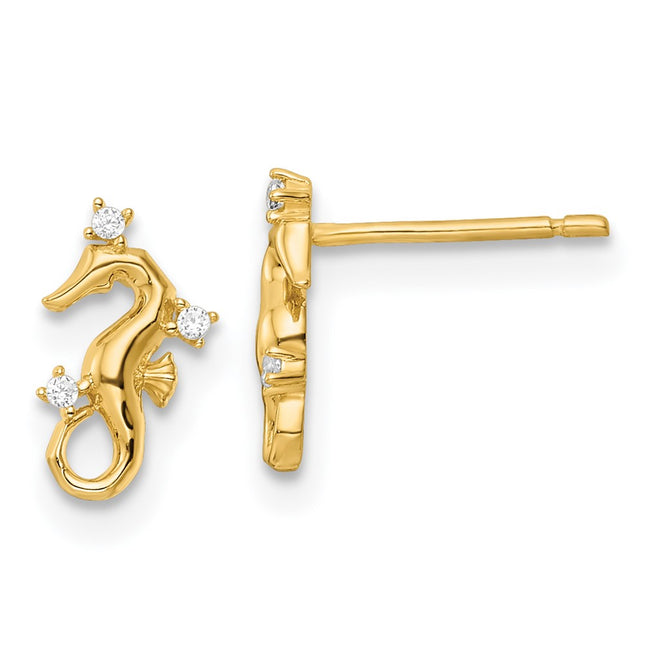 14k Yellow Gold Earrings Style YE2112 - Classique Jewelry Inc.
