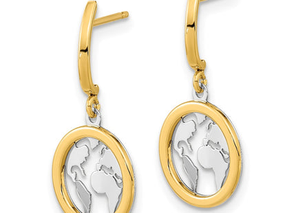 14k Yellow & Rhodium Earrings Style YE2114 - Classique Jewelry Inc.