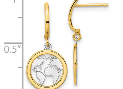 14k Yellow & Rhodium Earrings Style YE2114 - Classique Jewelry Inc.