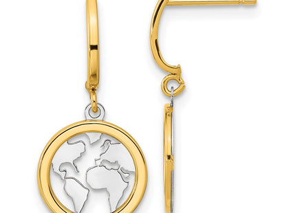 14k Yellow & Rhodium Earrings Style YE2114 - Classique Jewelry Inc.