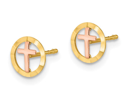 14k Two-tone Earrings Style YE2119 - Classique Jewelry Inc.