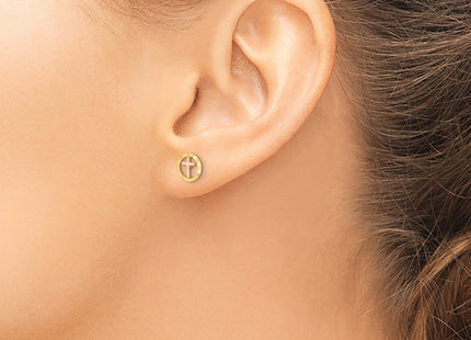 14k Two-tone Earrings Style YE2119 - Classique Jewelry Inc.