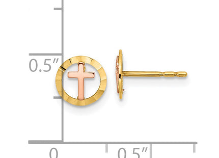 14k Two-tone Earrings Style YE2119 - Classique Jewelry Inc.