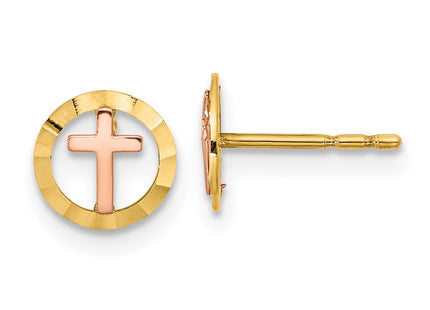 14k Two-tone Earrings Style YE2119 - Classique Jewelry Inc.