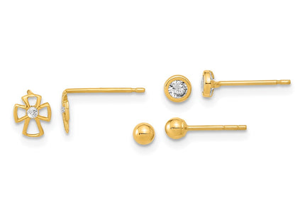 14k Yellow Gold Earrings Style YE2125 - Classique Jewelry Inc.