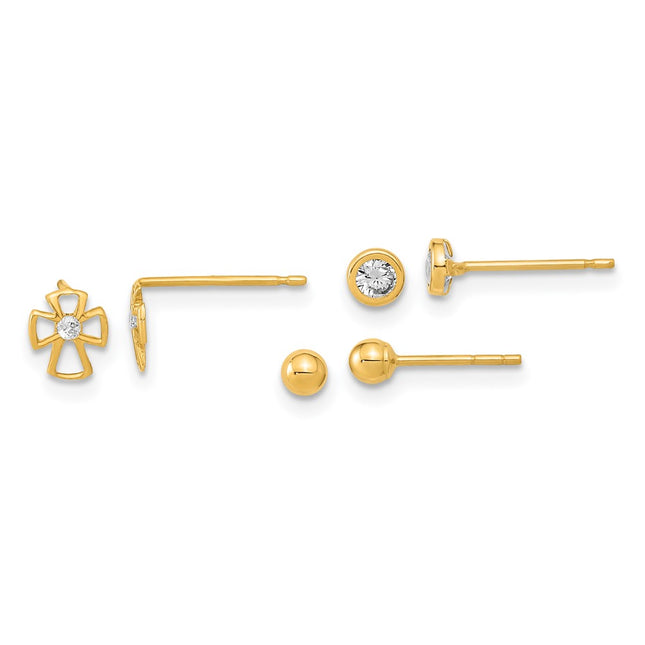 14k Yellow Gold Earrings Style YE2125 - Classique Jewelry Inc.