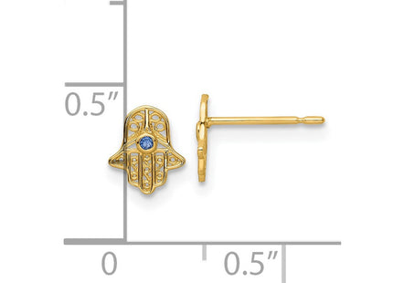 14K gold claddagh hoop earrings, further view