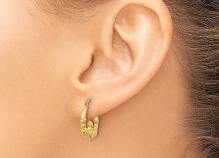 14k Polished Claddagh Hoop Earrings, 18 x 3mm