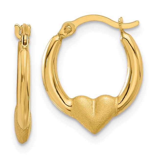 14k Polished Hinged Huggie Hoop Earrings, 11.5 x 12mm