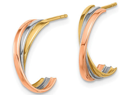 14k Tri-Color Earrings Style YE2145 - Classique Jewelry Inc.