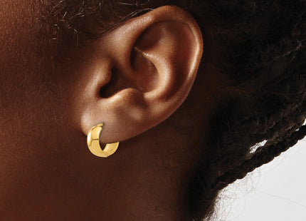 14k Polished Hinged Huggie Hoop Earrings, 11.5 x 12mm