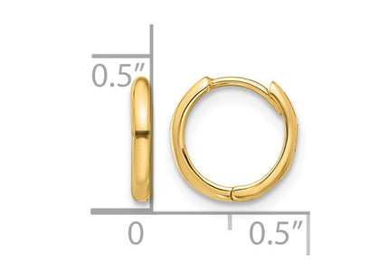 14K gold hoop earrings, further view
