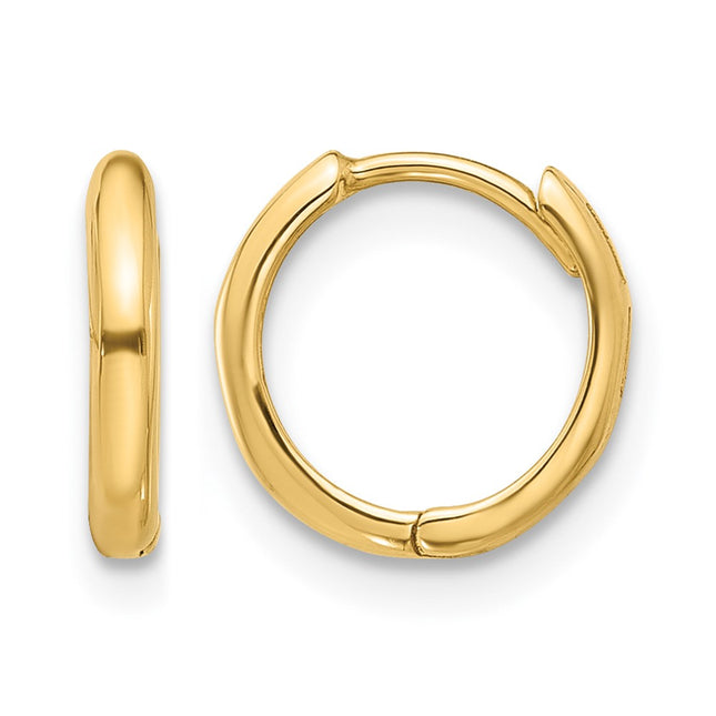 14K Hinged Hoop Earrings, 10 x 1.75mm