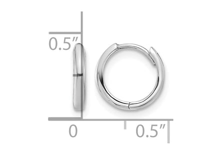 14K white gold hoop earrings, further view