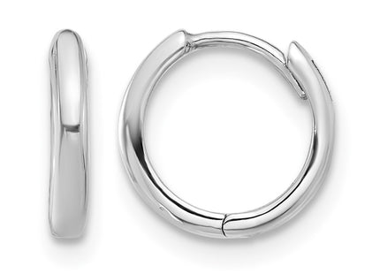 14K white gold hoop earrings