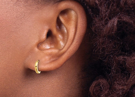 14K gold cubic zirconia hoop earrings, another view