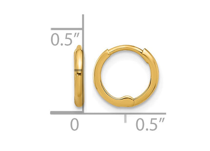 14K gold hoop earrings, further view